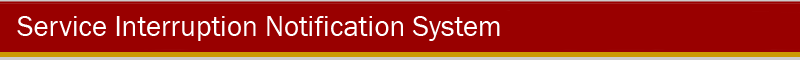 Title bar for the Service Interruption Notification System