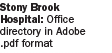 Stony Brook Hospital office directory in pd format