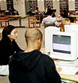 Students at computer station