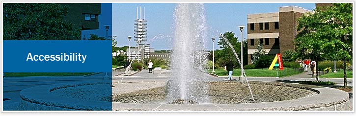 privacy title bar and photo of fountain on campus