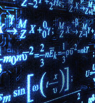 Mathematic equations on a computer screen