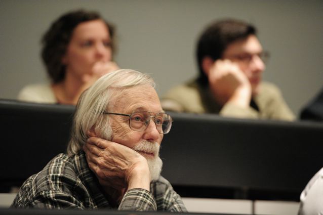 John Milnor listening to Dr. Bookstein's Rohlf Medal lecture