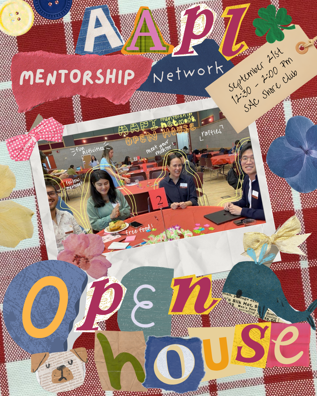 This is a flyer for the AAPI Mentorship Network Open House