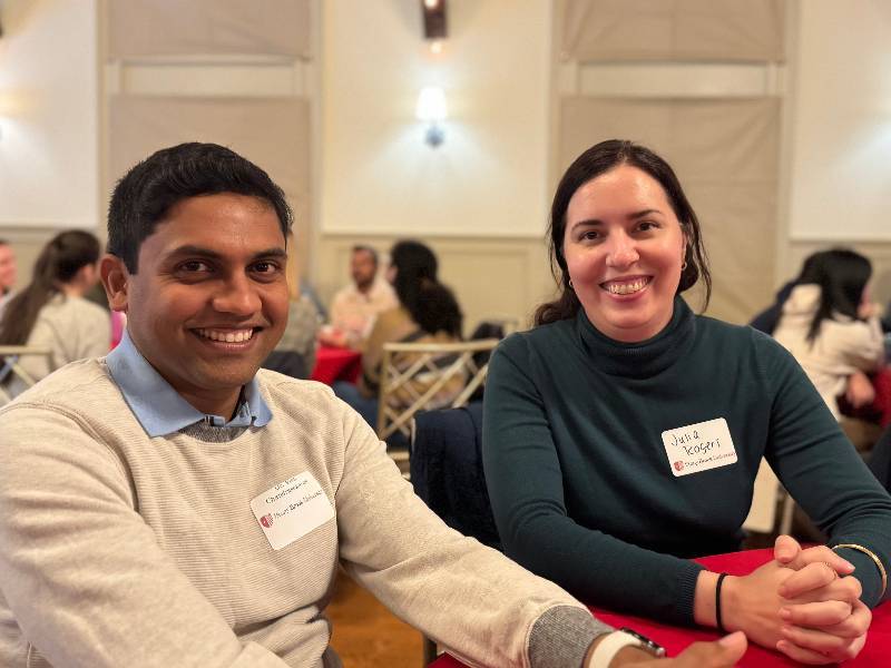 Dr. Rogers and Dr. Chandreasekaran at the grad program retreat