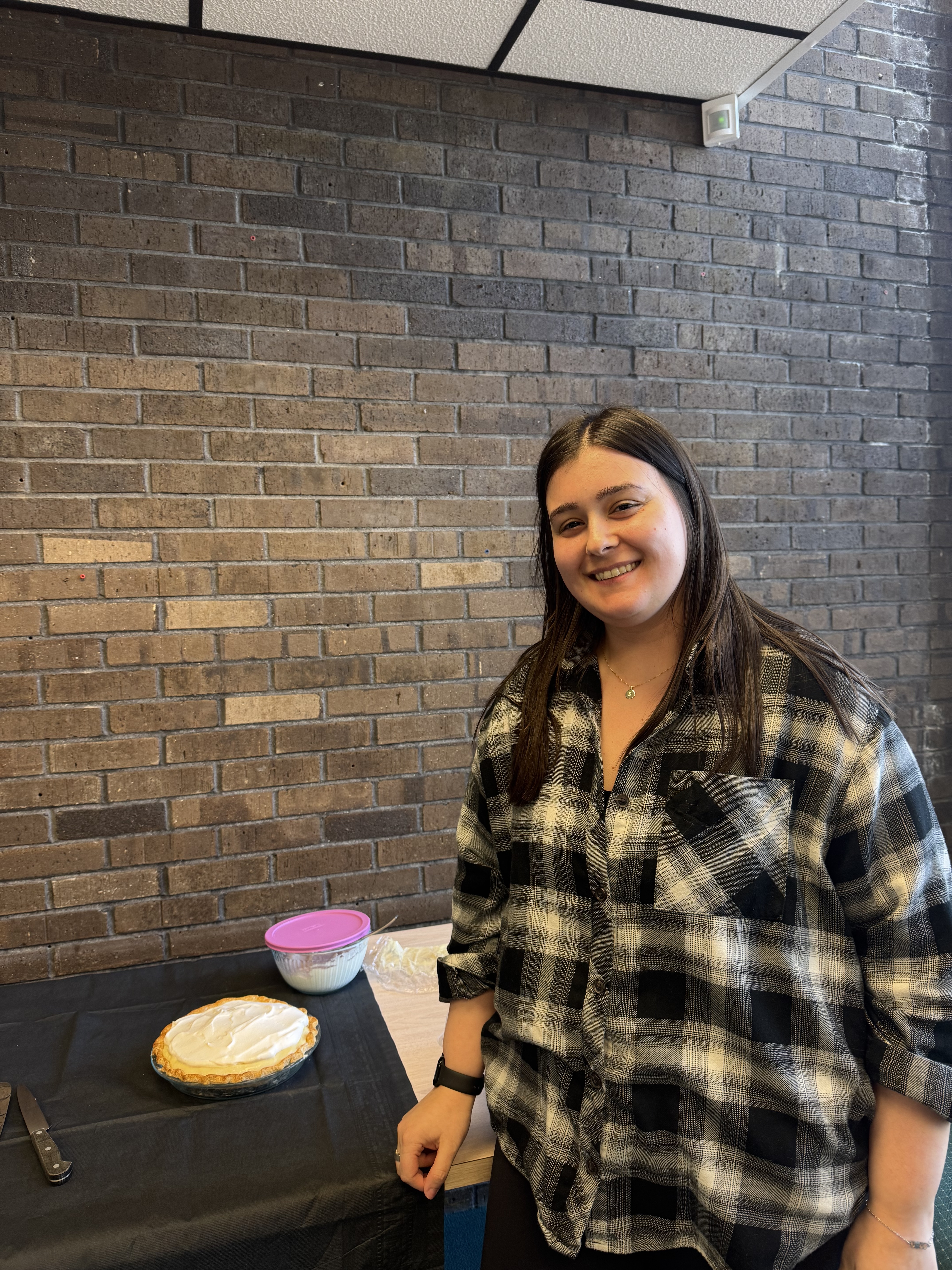 Caty Bricault with her Banana Cream Pie