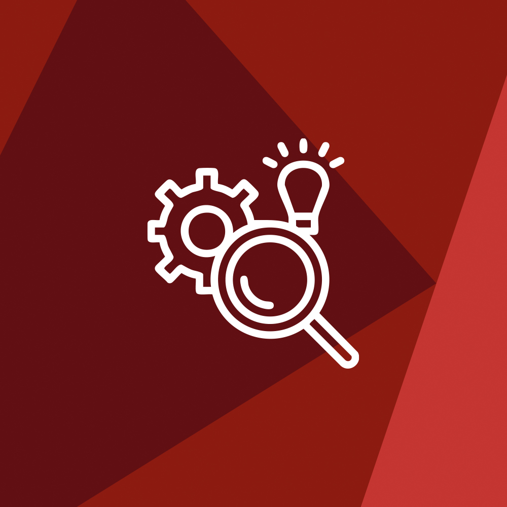 magnifying glass with lightbulb icon