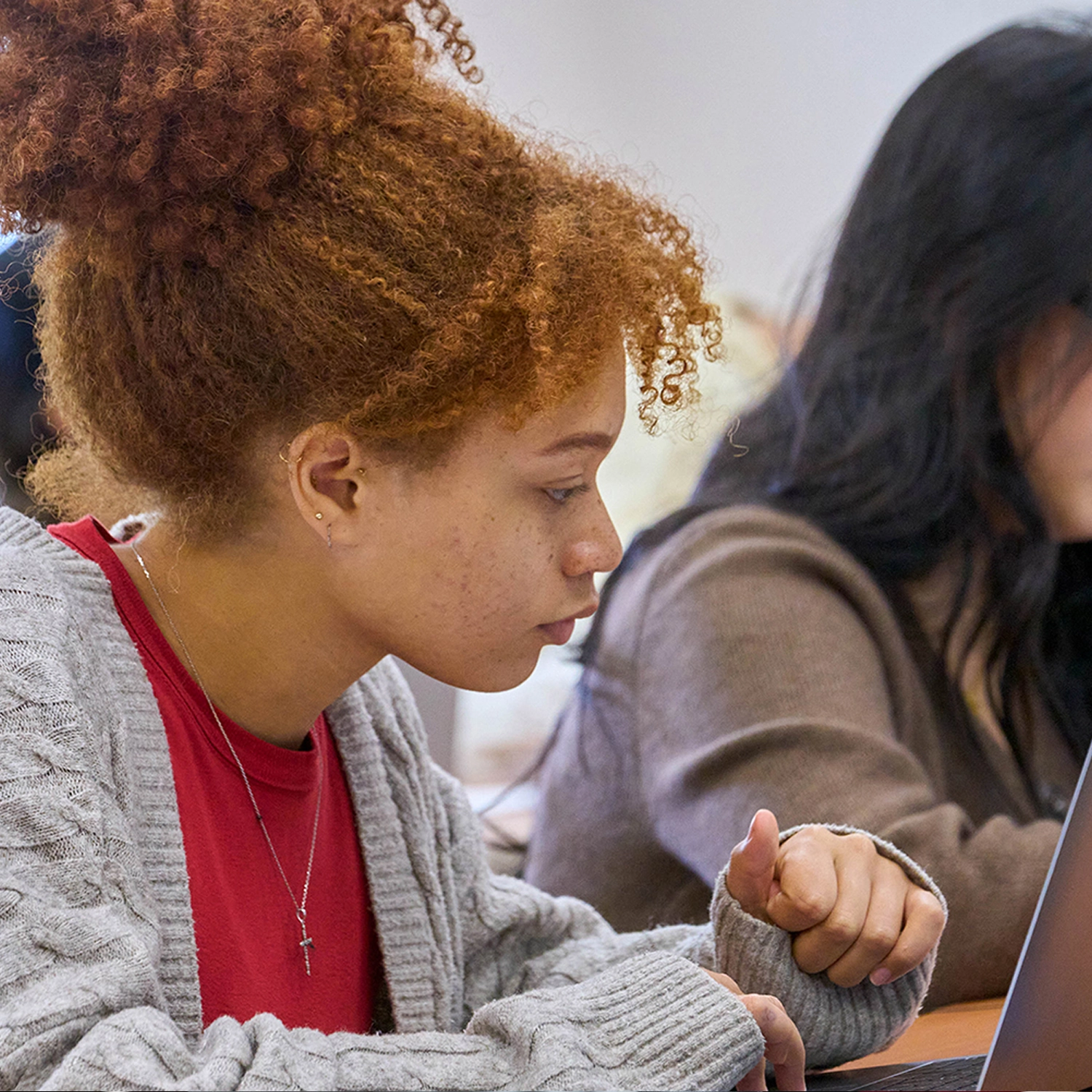 two students in class