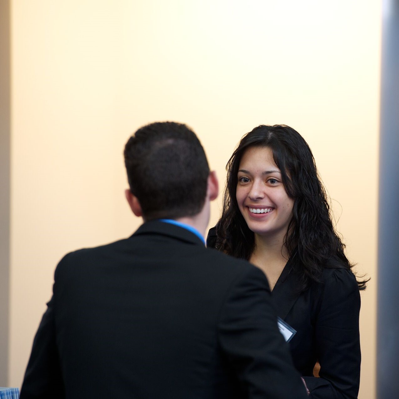 student at career fair