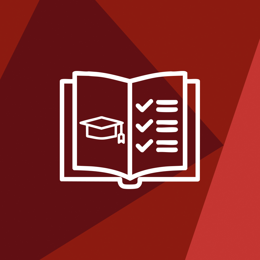 open book with grad cap icon