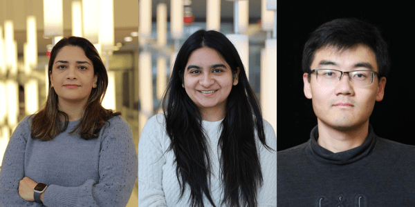 Headshots of Maryam Rostamipoor, Prerna Khanna, and Weimin Lyu