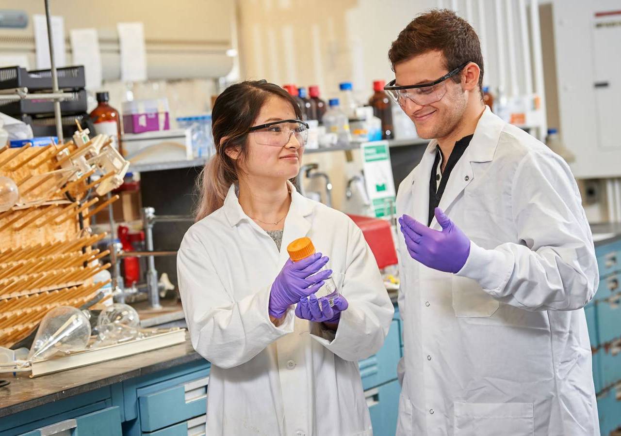 two people in the lab