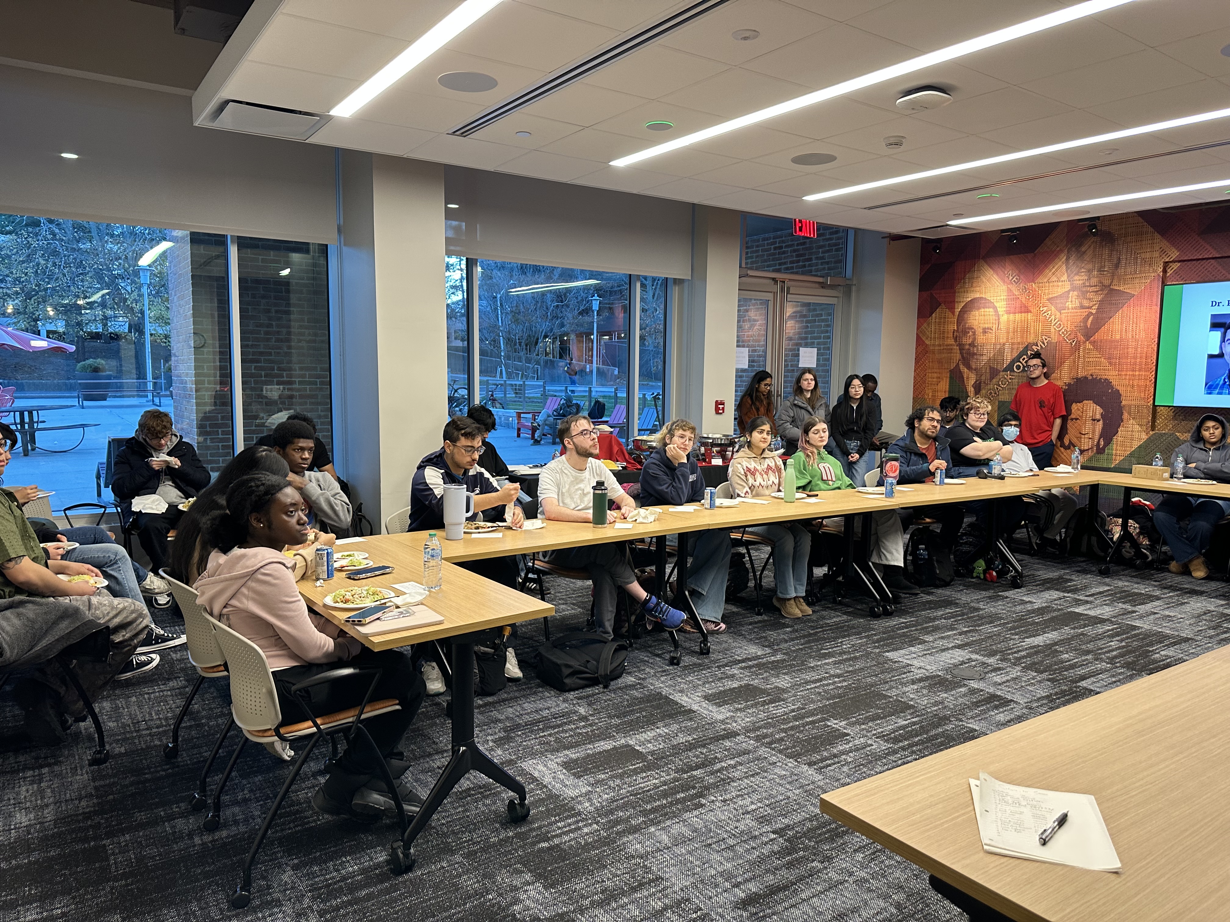 ug students at a faculty meet and greet