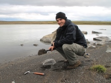 Michael Thorpe conducting fieldwork in Lawyer Creek Watershed