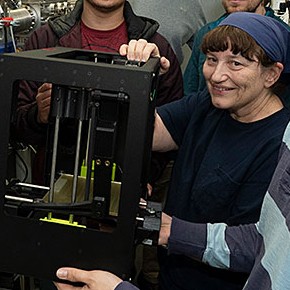 Miriam Rafailovich working in lab