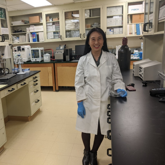Maya Endoh in a lab