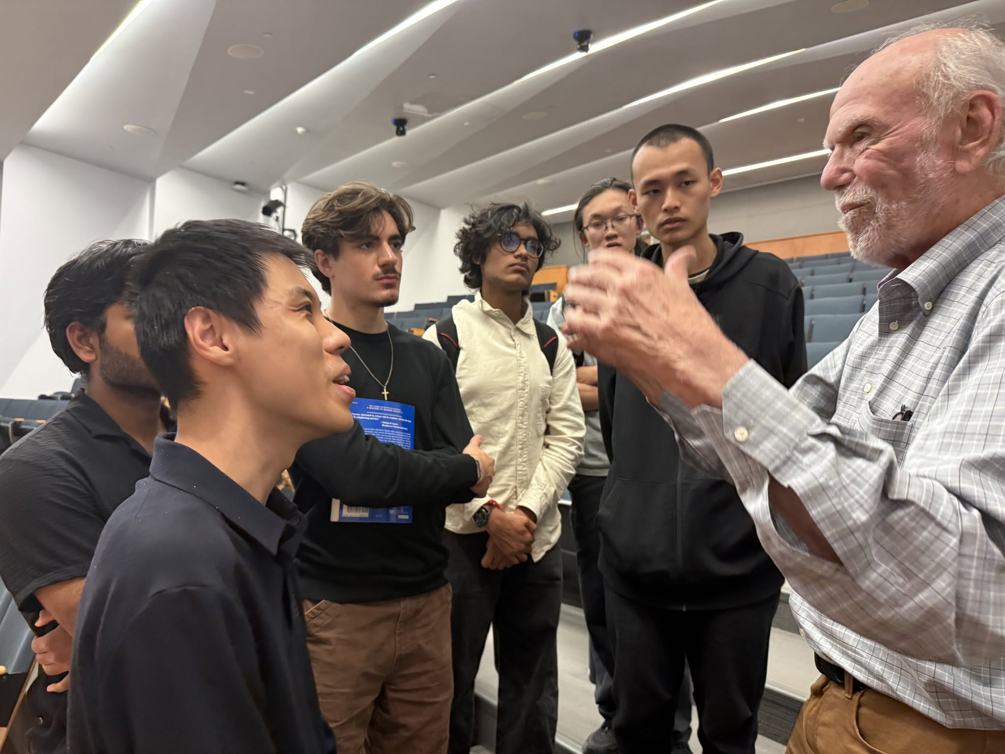 Prof. Barry Barish answering questions from students
