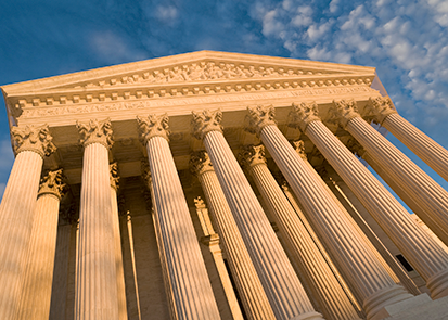 The outside of a courtroom