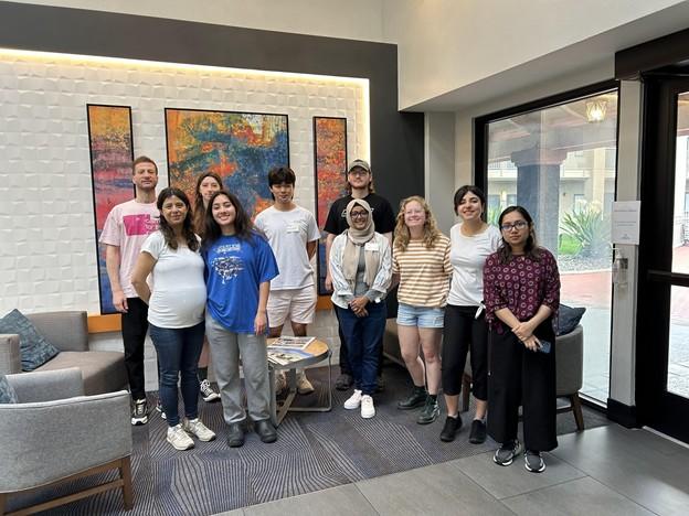 Dr. Sara Hamideh and her lab group pose for a photo together