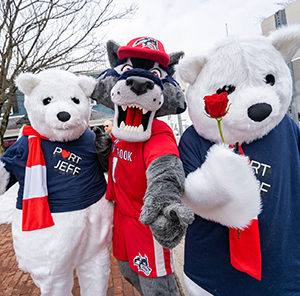 Wolfie and Polar Bears in Port Jefferson Village