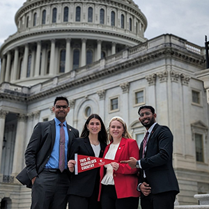 Stony Brook students pose for a photo in Washington, DC.