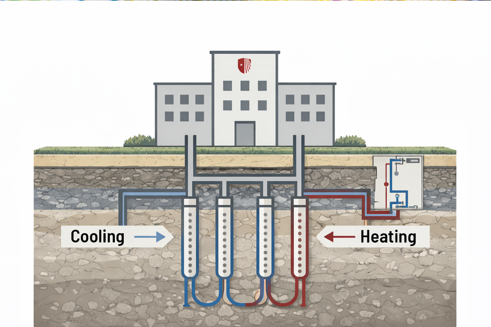 diagram showing the process of geothermal networks