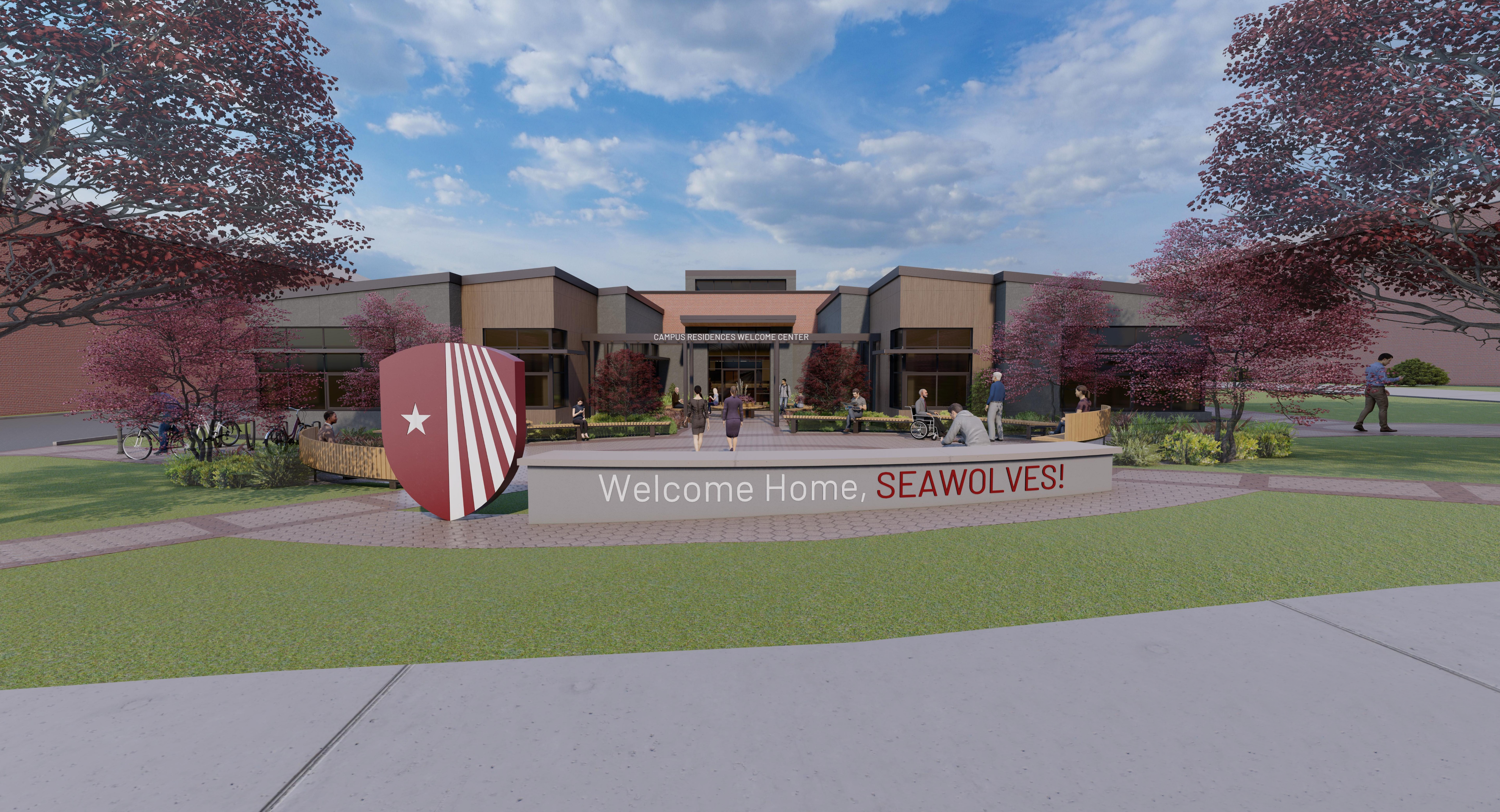 rendering of new campus res welcome center