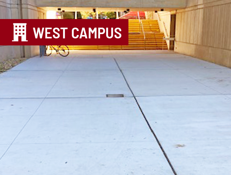 ADA Compliant Sidewalk with "west campus" location overlay