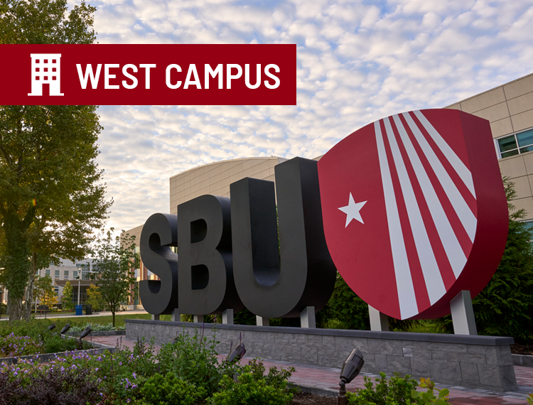 SBU Landmark Letters with "west campus" location overlay