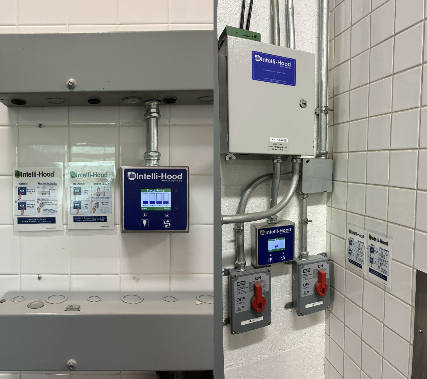 Installed kitchen hood controllers
