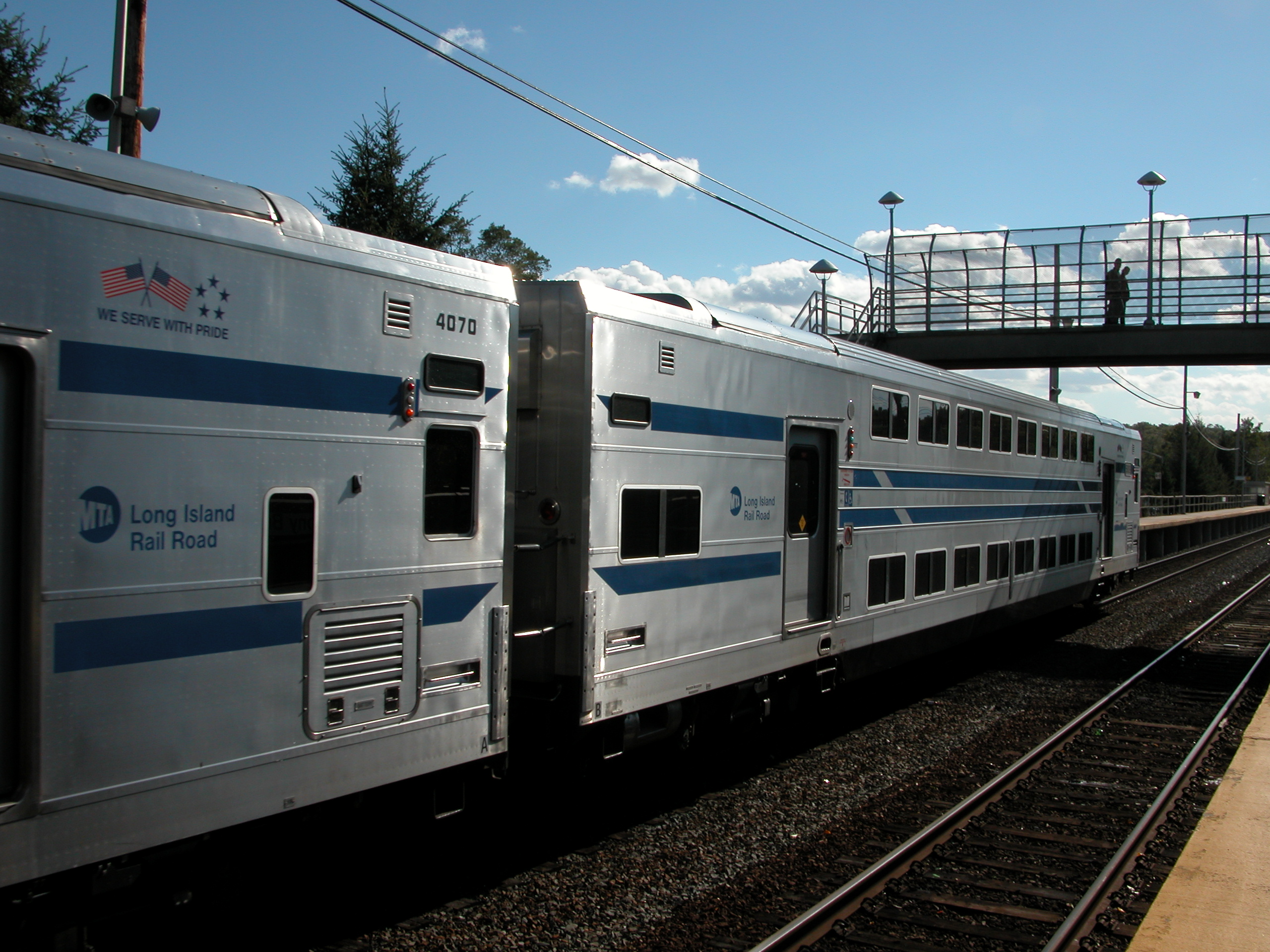 Train arriving at the Stony Brook University station