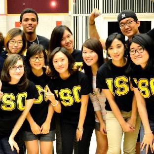 Students wearing ISO shirts