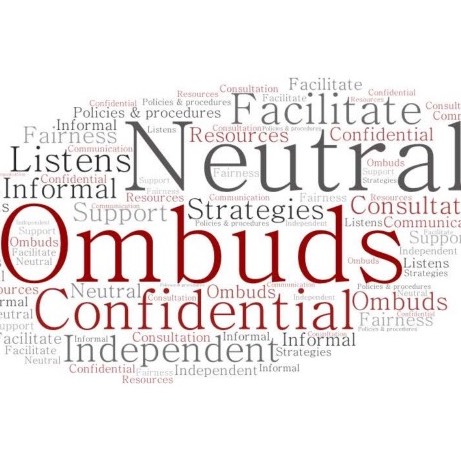 Word cloud defining Ombuds services
