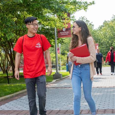 Students walking on the Academic Mall