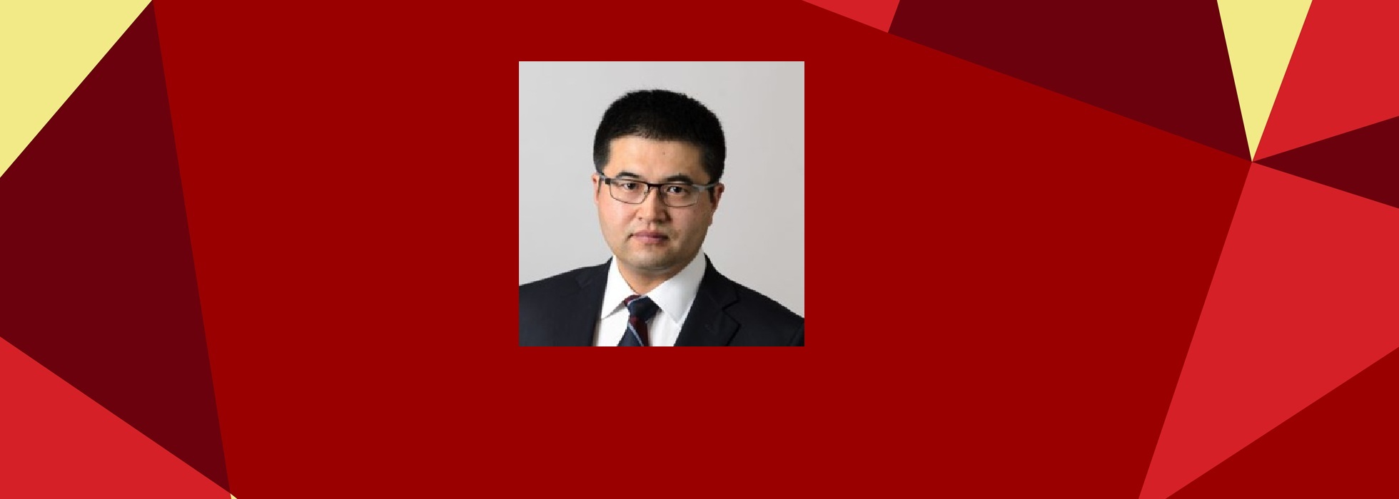 Image of SBU Professor Peng Zhang against a prism background