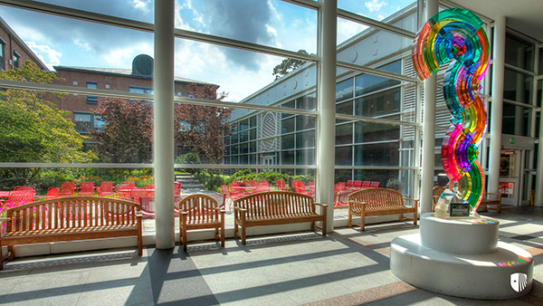 Large windows with benches