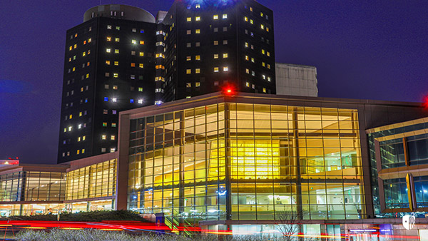 SBU building at night