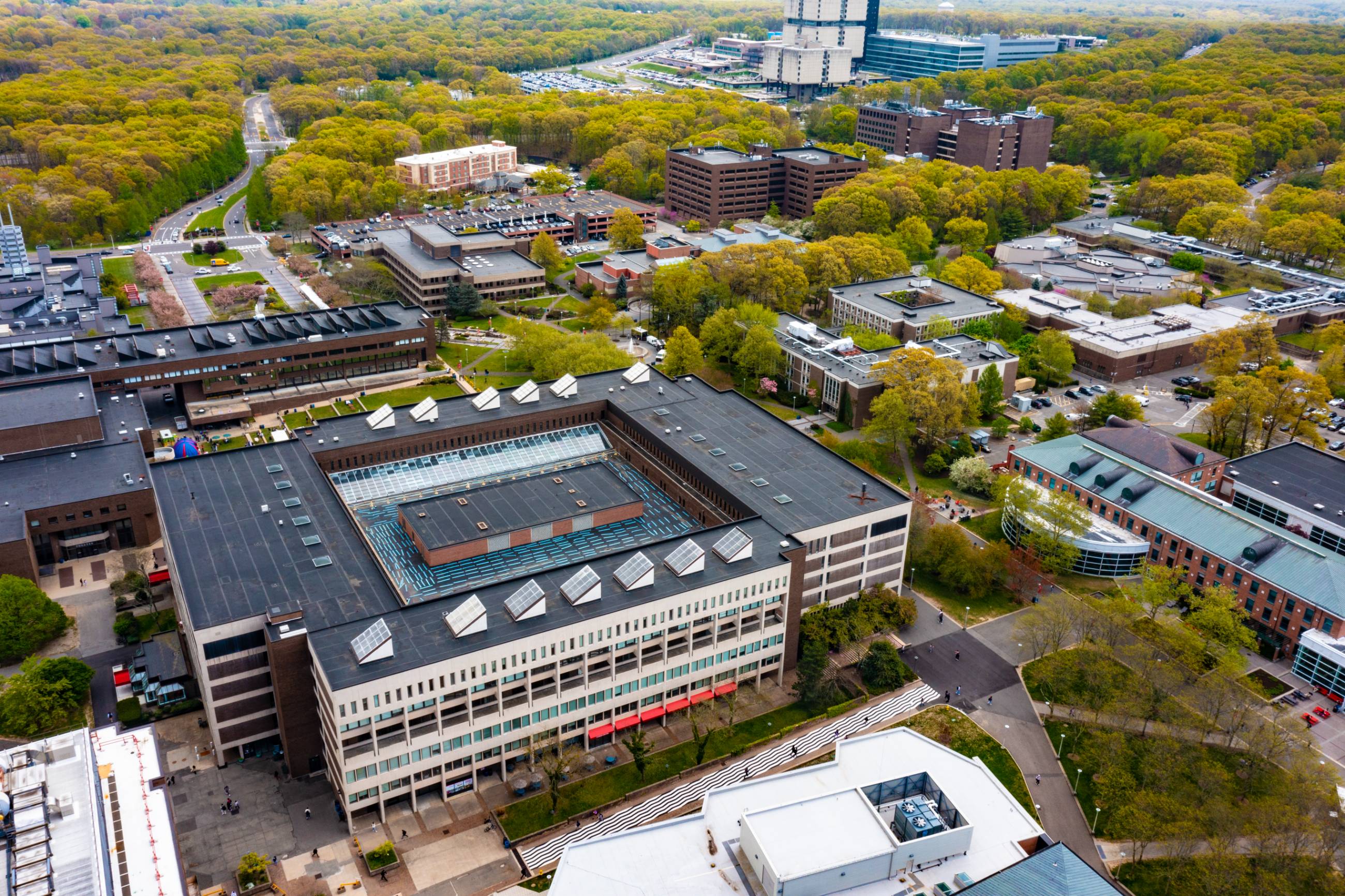 Arial photo of the Melville Library