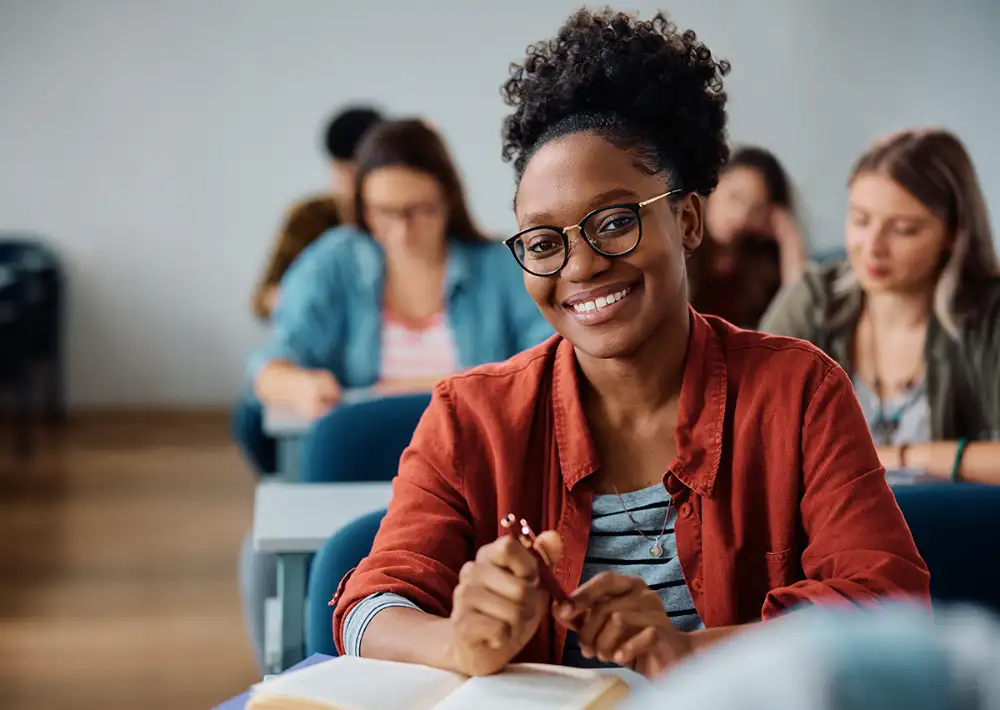 Student in class