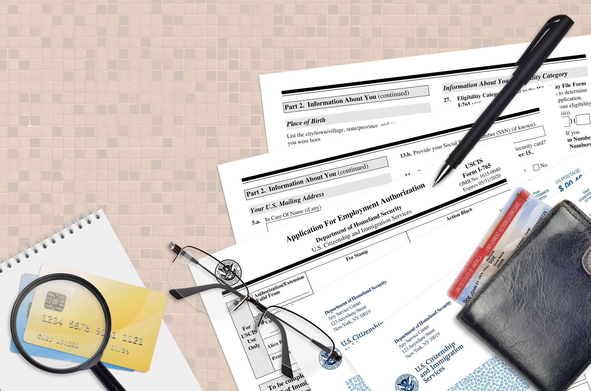 I-765 application and documents