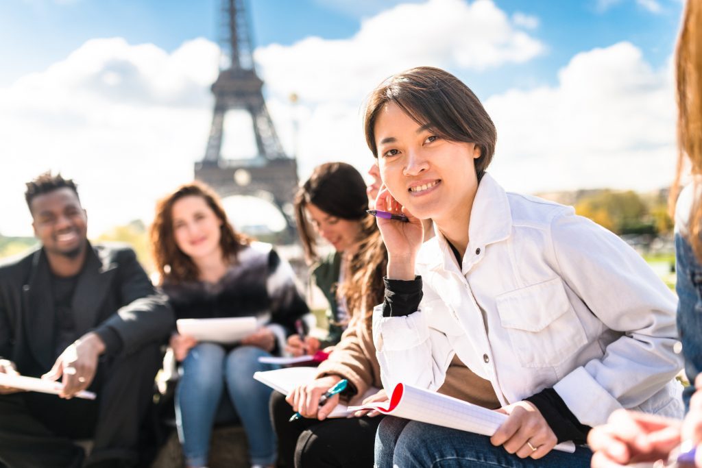Students studying in Paris