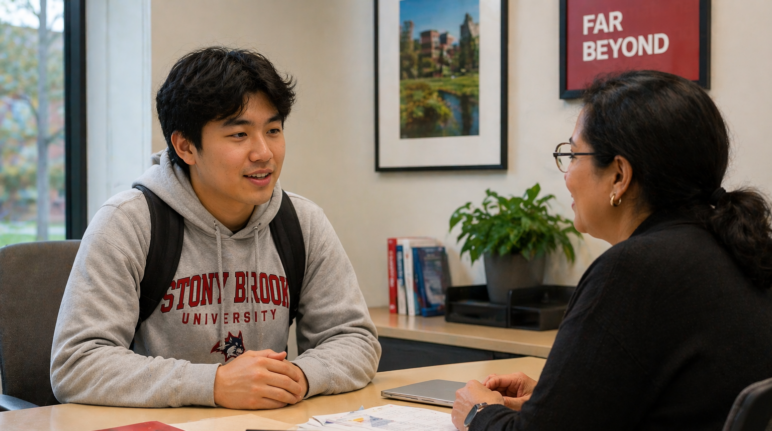 Student meeting with an advisor