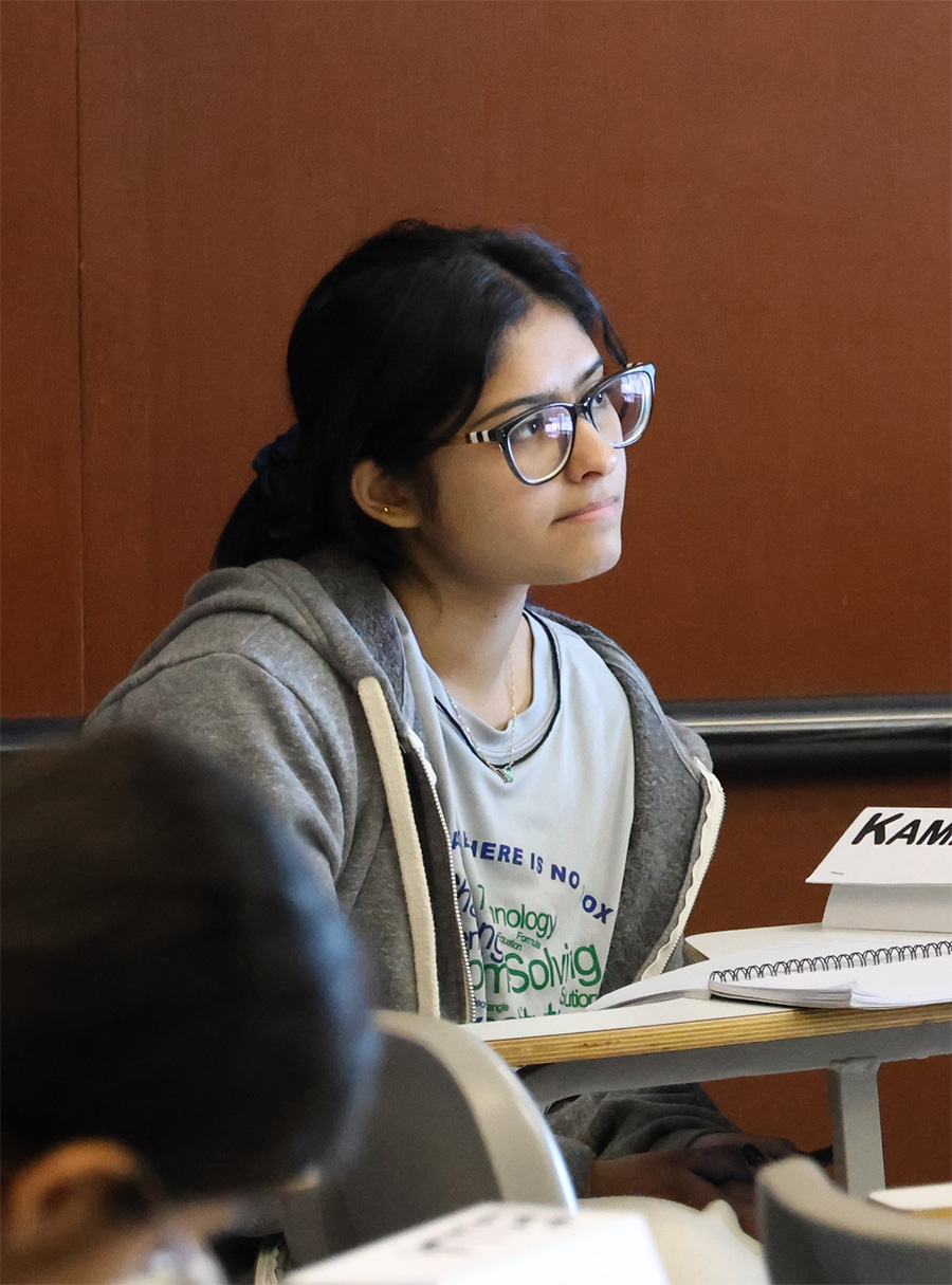Student sitting in class