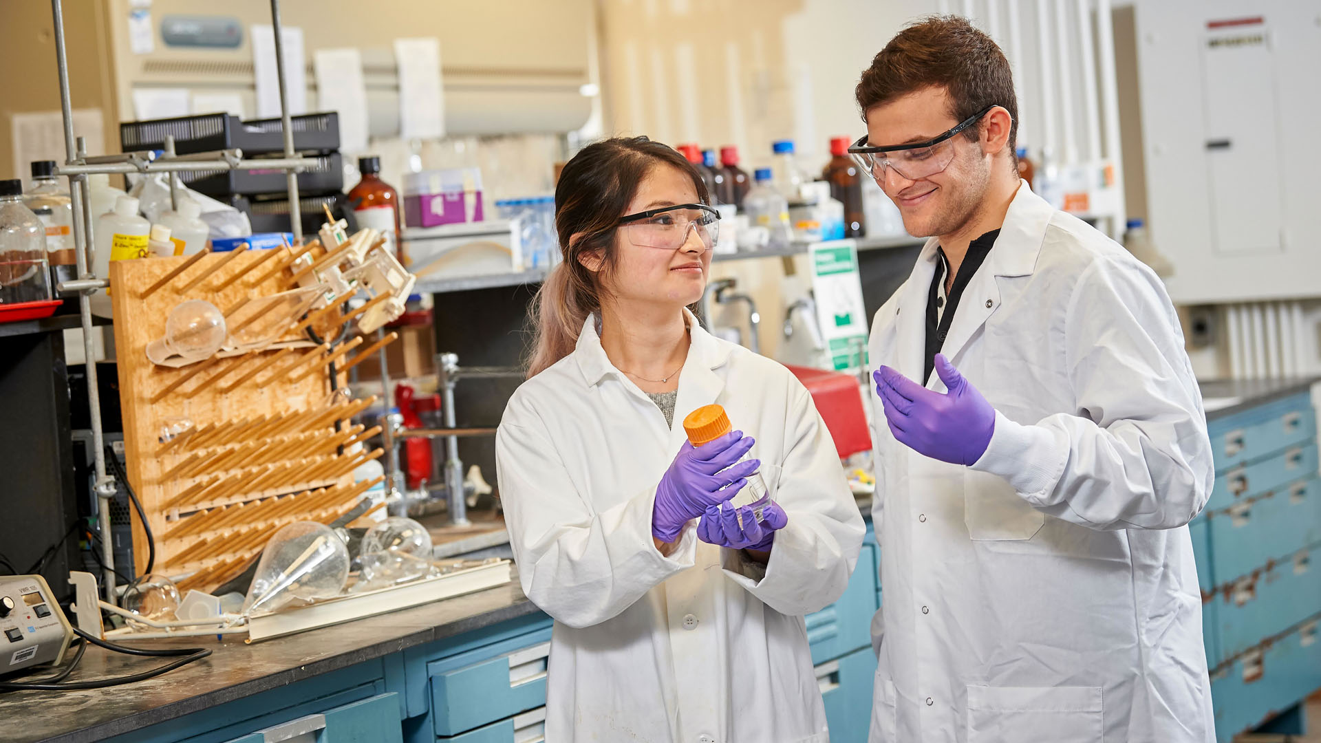 Students working in the lab