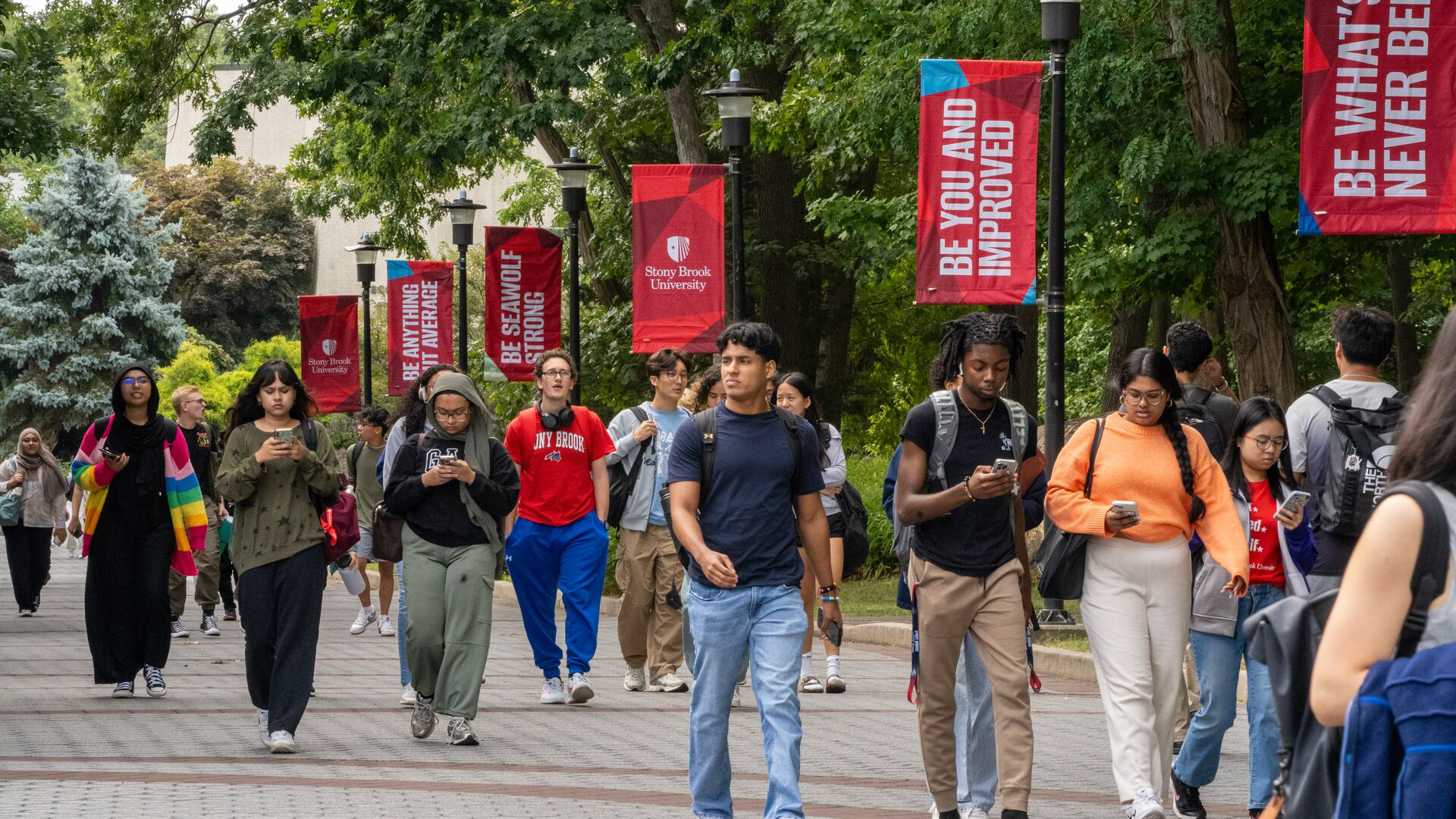 students on campus