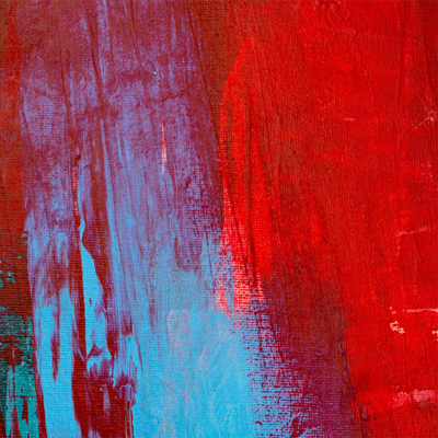 Red and blue paint splatters