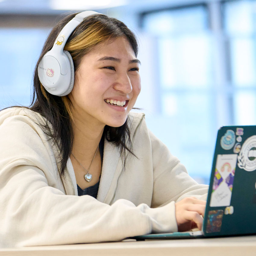 Student studying