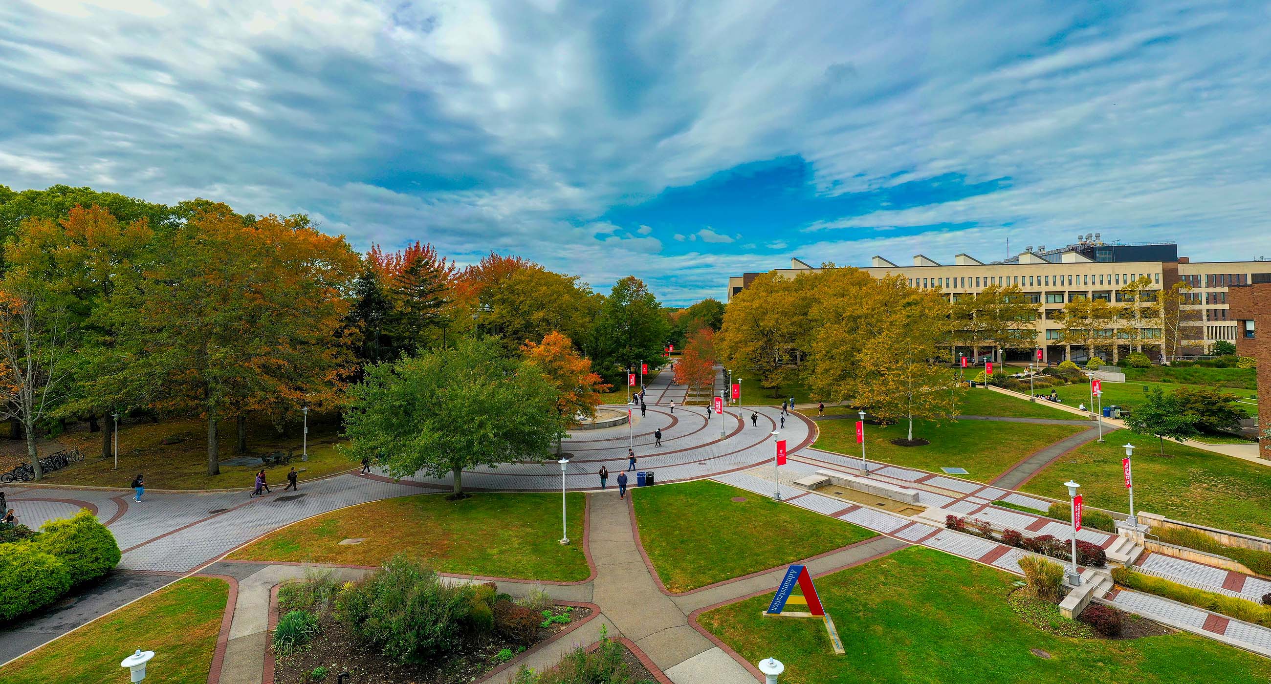Aerial shot of Stony Brook University campus.