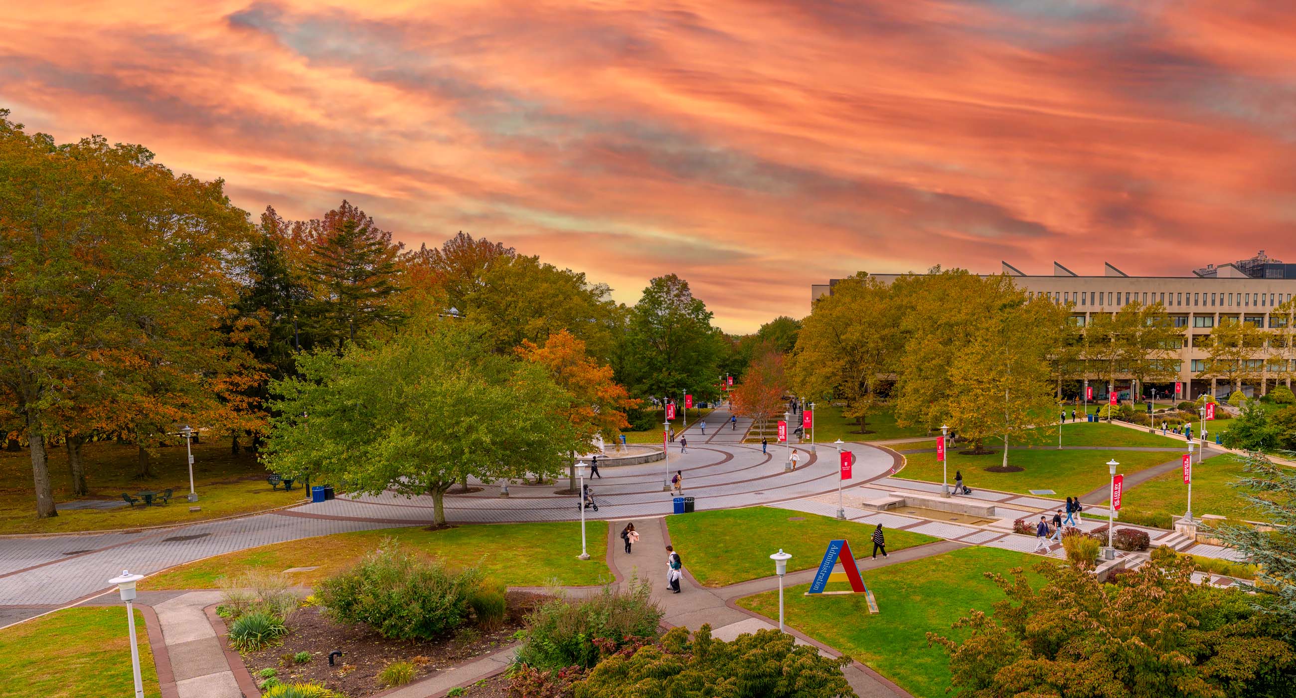 Image of Stony Brook University with a Sunset