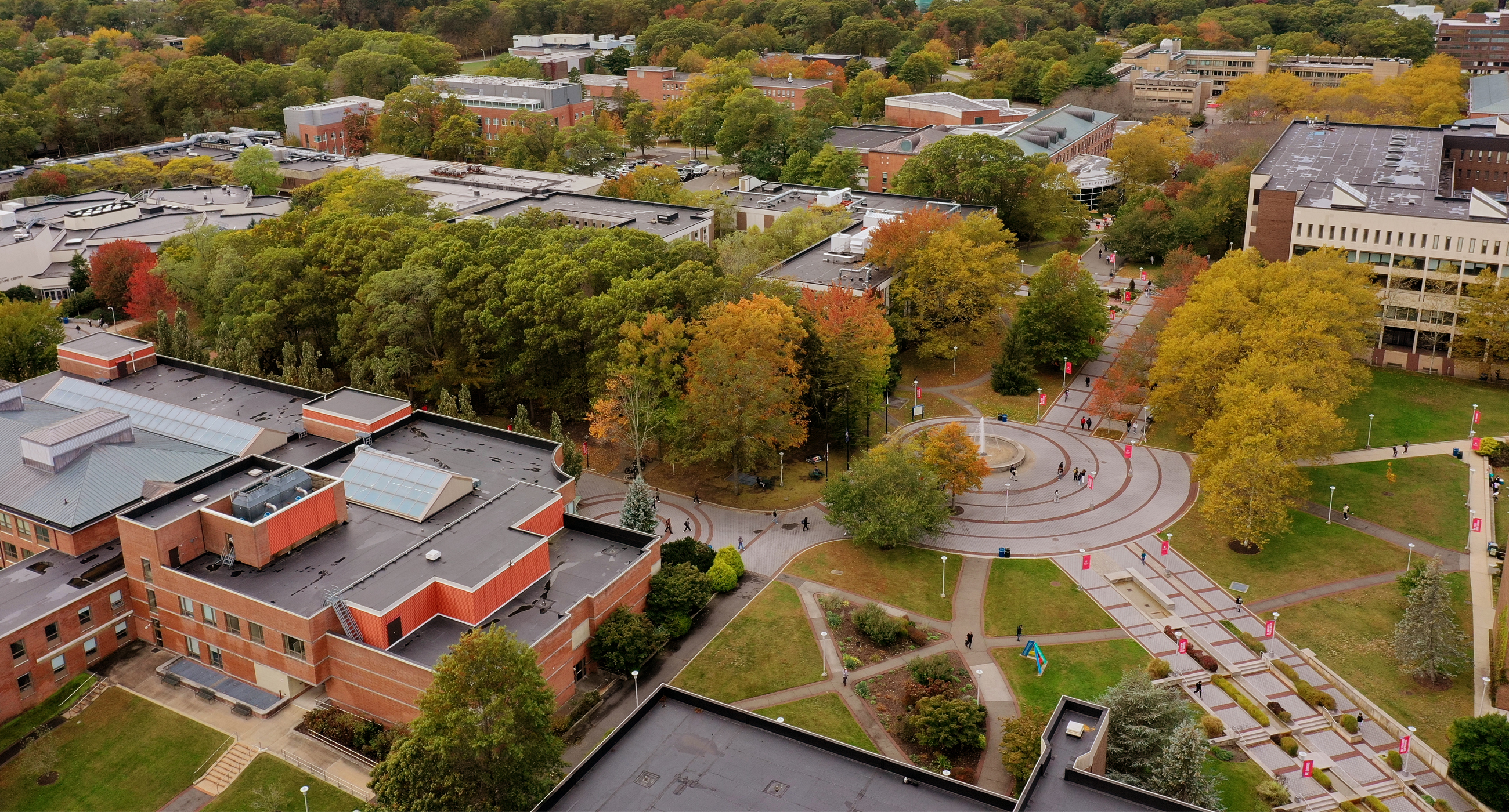 A bird's-eye view of Stony Brook's campus.