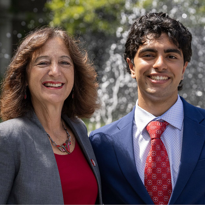 president andrea goldsmith and USG president russell erfan